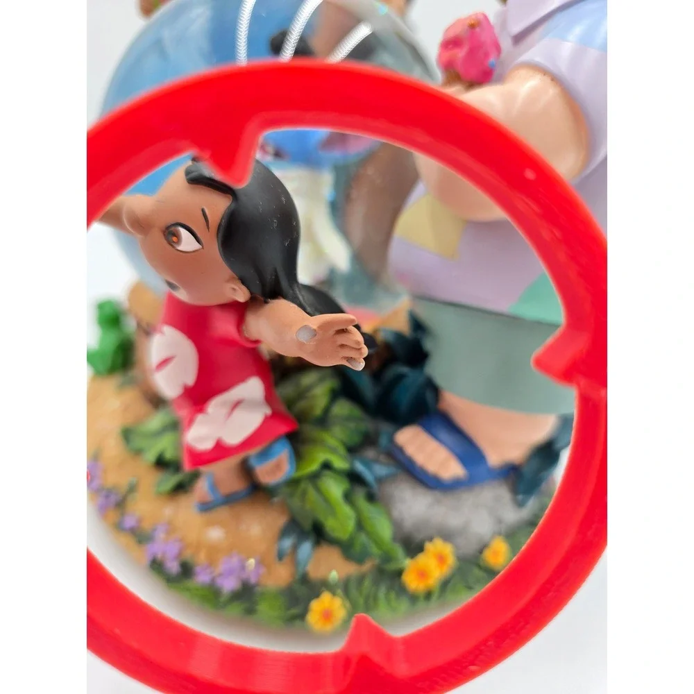 Disney Lilo & Stitch‎ Musical Snow Globe Elvis Ohana Beach Hound Dog READ FLAWED